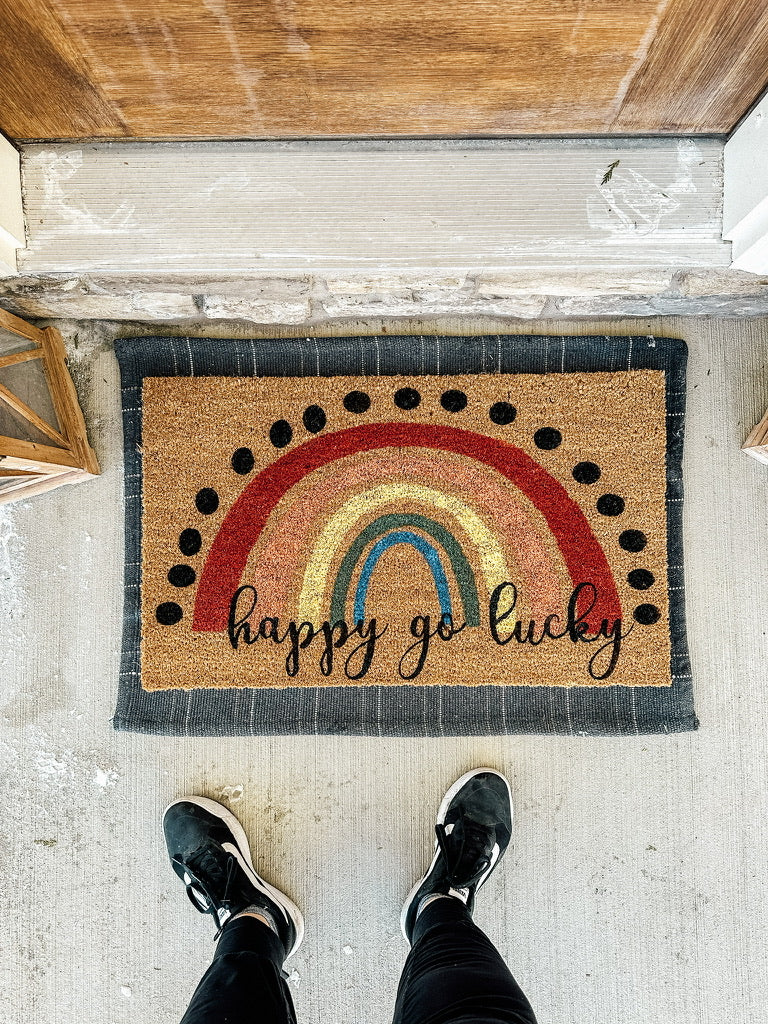 Happy Go Lucky St. Patricks Day Doormat