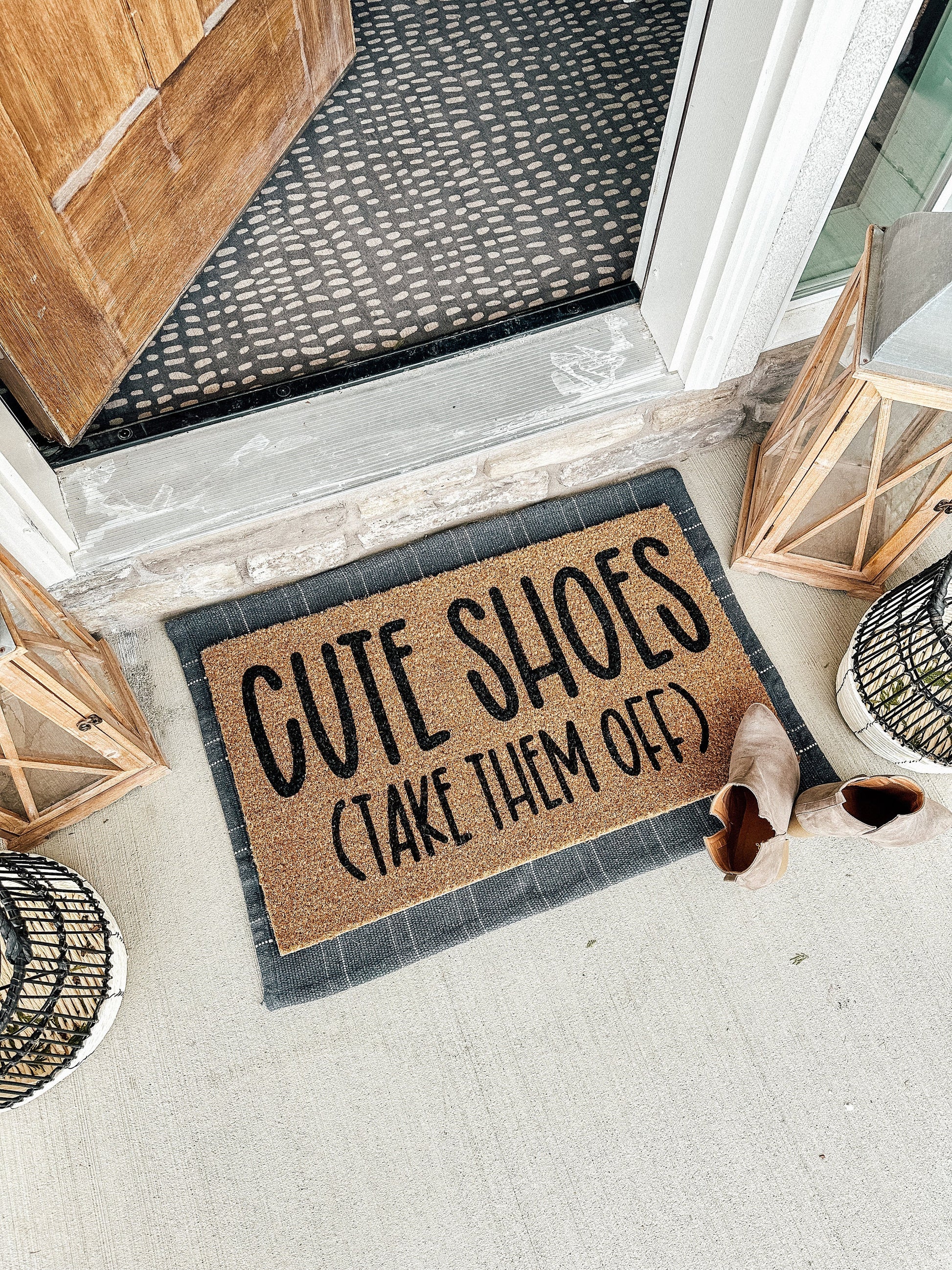 Cute Shoes Take Them Off Doormat | Shoes Off Mat | New House Doormat | Housewarming Gift | Porch Gift | Home Gift