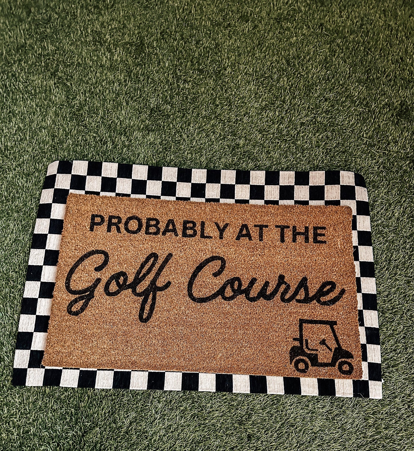 Probably At The Golf Course Doormat | Golf Doormat | Golf Rug | Golf Home | Golf Gift | Dad Golf Gift | Brother Golf Gift | Golf Decor