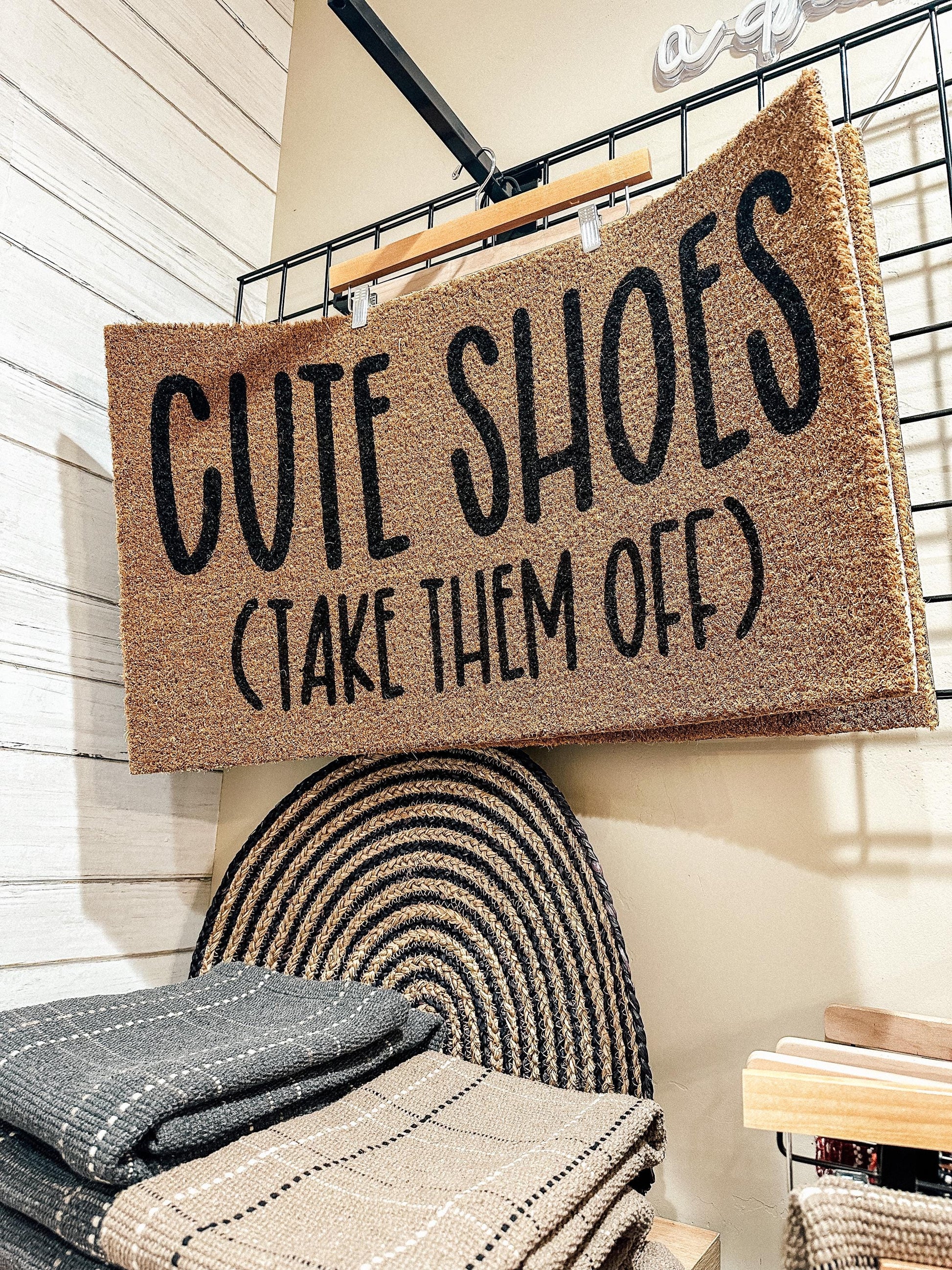 Cute Shoes Take Them Off Doormat | Shoes Off Mat | New House Doormat | Housewarming Gift | Porch Gift | Home Gift