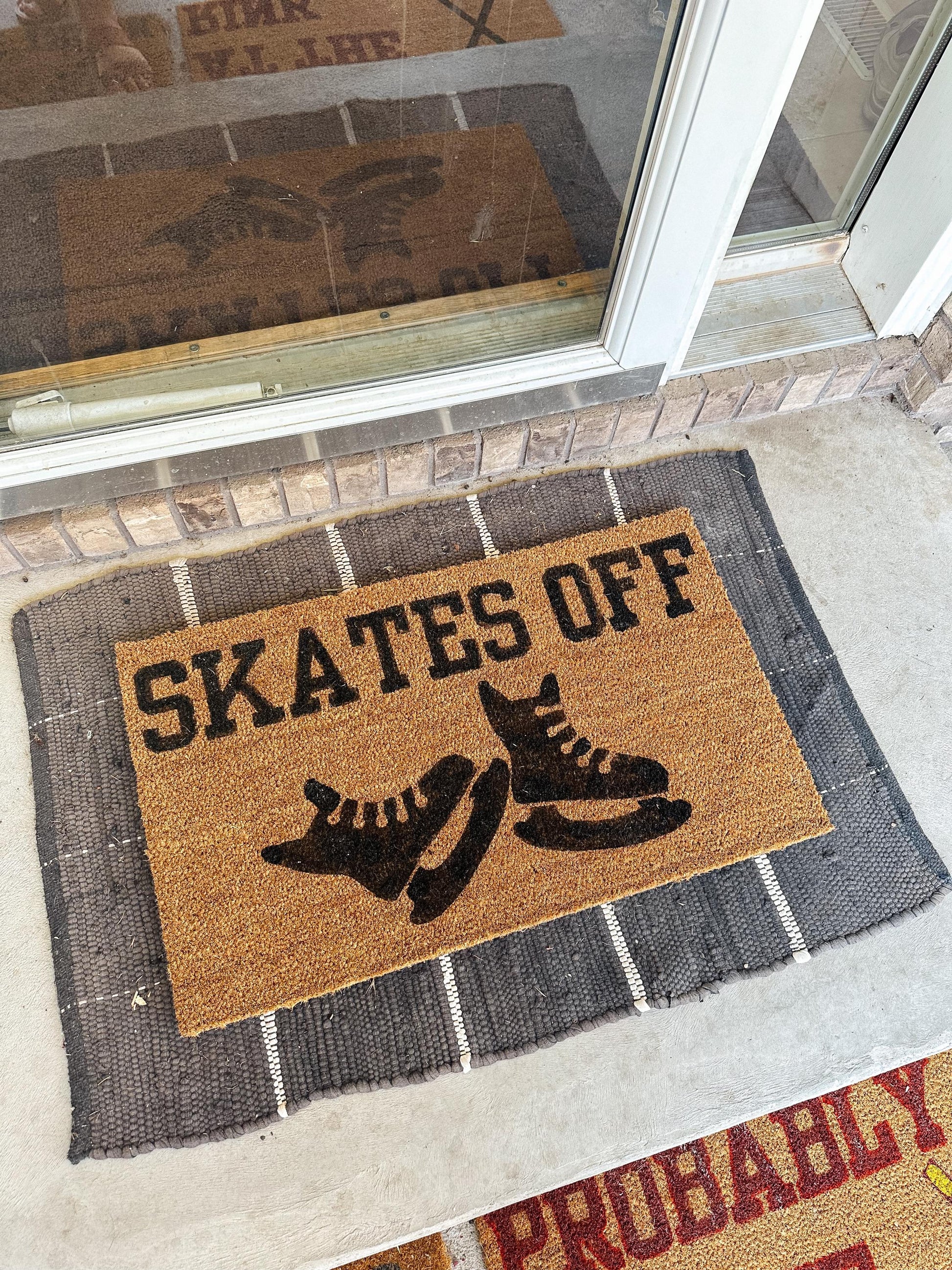 Skates Off Hockey Doormat | Hockey Doormat | Hockey Rug | Hockey Decor | Porch Gift | Home Gift | Skates | Hockey Theme Decor