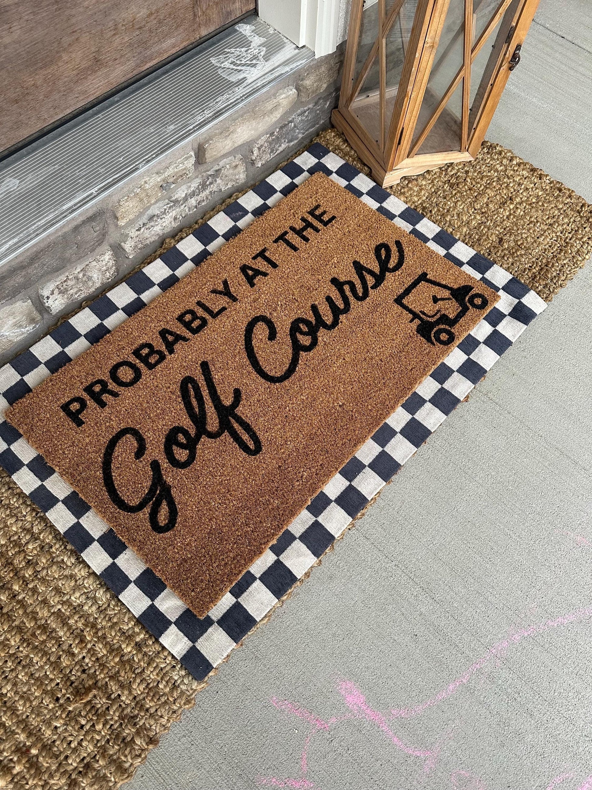 Probably At The Golf Course Doormat | Golf Doormat | Golf Rug | Golf Home | Golf Gift | Dad Golf Gift | Brother Golf Gift | Golf Decor