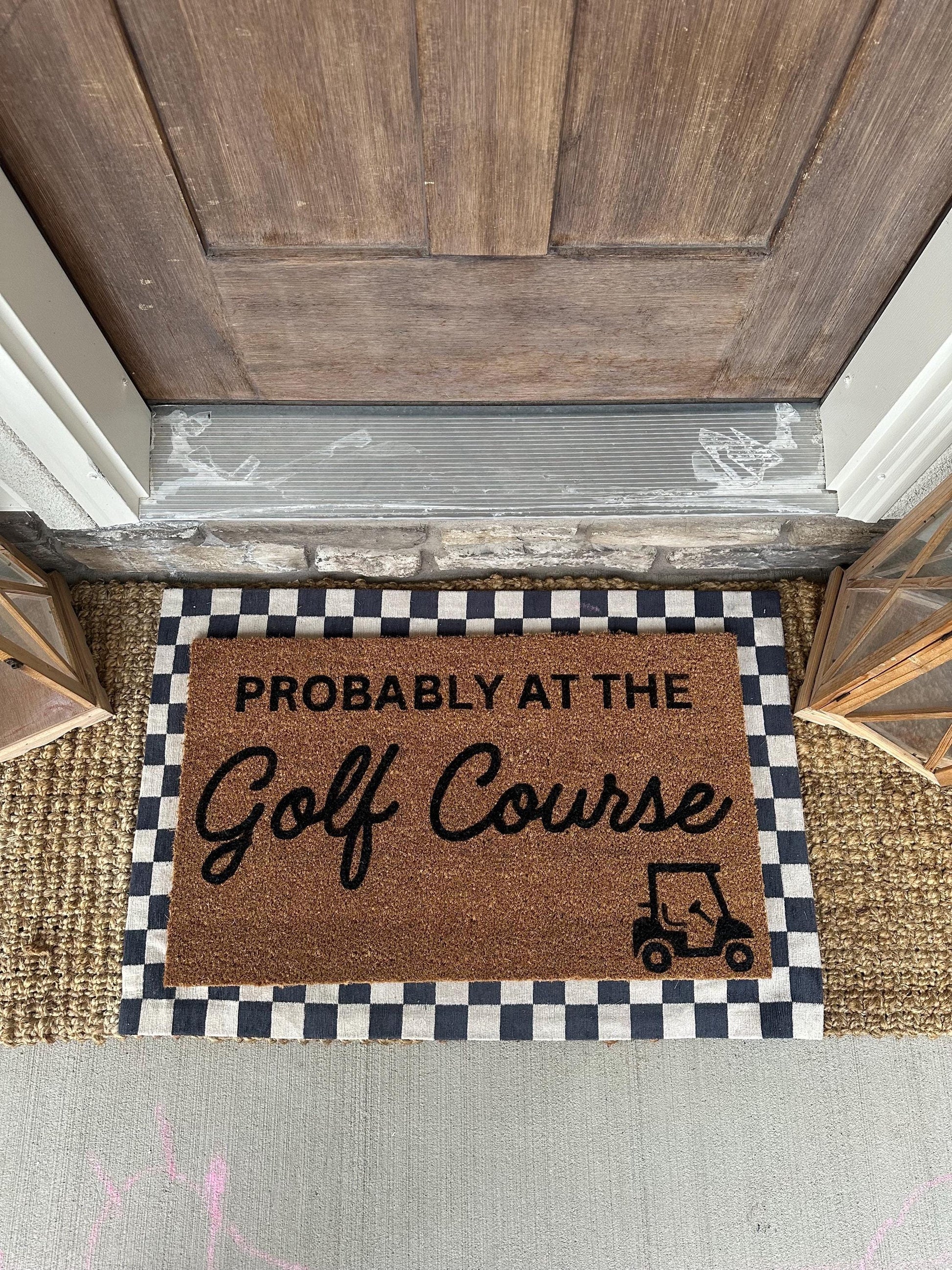 Probably At The Golf Course Doormat | Golf Doormat | Golf Rug | Golf Home | Golf Gift | Dad Golf Gift | Brother Golf Gift | Golf Decor