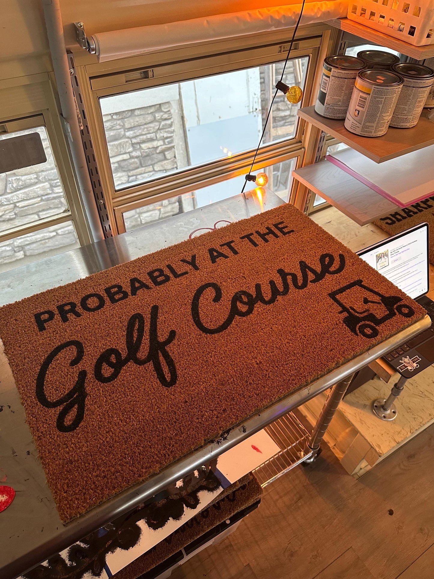 Probably At The Golf Course Doormat | Golf Doormat | Golf Rug | Golf Home | Golf Gift | Dad Golf Gift | Brother Golf Gift | Golf Decor